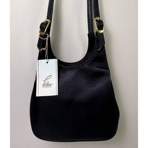 Coletta A. Black Minimalist Shoulder Bag Adjustable Leather Strap NWT